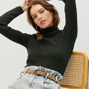 Anthropologie Green Turtle neck sweater